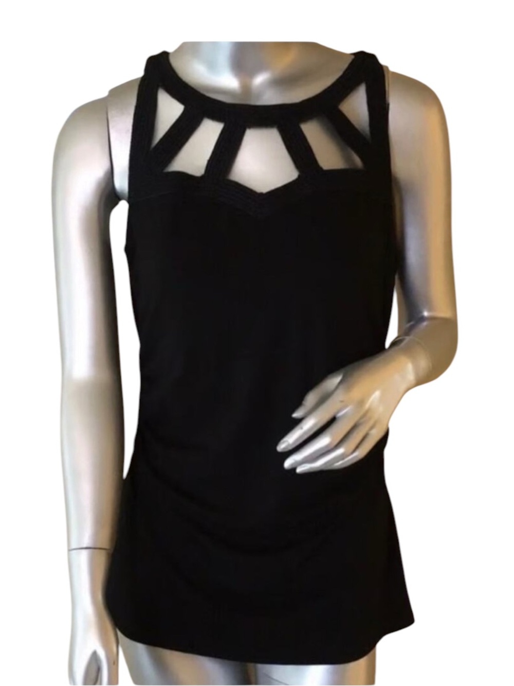 White House Black Market Tank Cut Out Black Size Small S